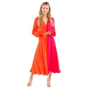 NWOT CAROLINA HERRERA Bi-Color Knotted Silk Dress